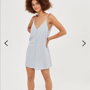 Topshop pale pink button down dress